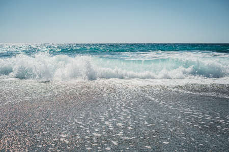 view of Alanya, sea beach in Alanya, Turkeyの写真素材