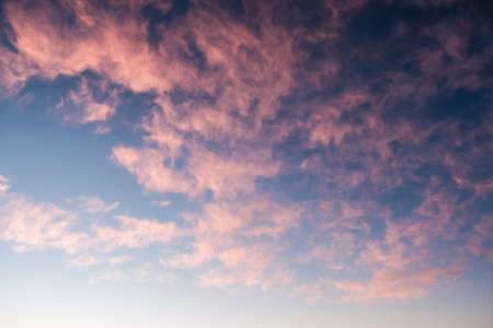 Beautiful sunset clouds in pink colors. Abstract nature background