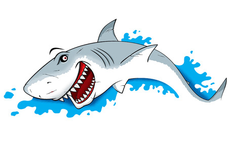 Danger Shark in water vector Illustrationのイラスト素材