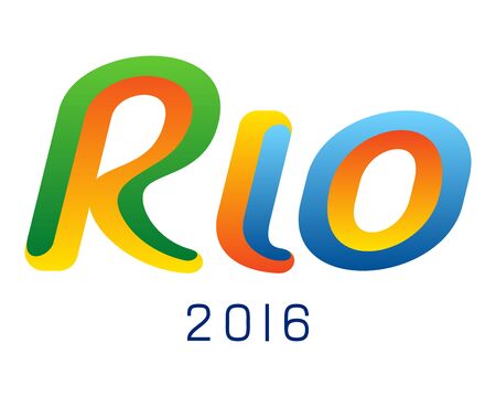 Symbol Rio 2016. Games. Brazilian flag colors. Brazil Carnival. Vector Illustration on whiteのイラスト素材