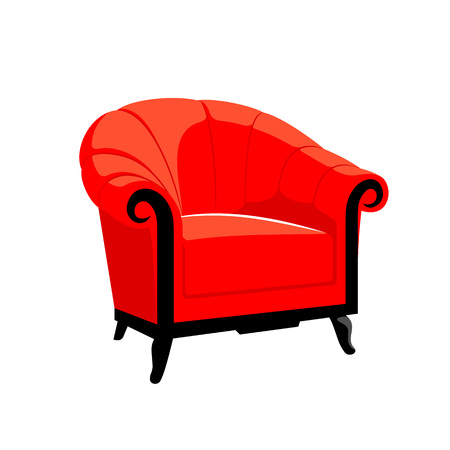 Classic Royal armchair. Classic French Baroque furniture. Rococo armchair vector illustration isolated on whiteのイラスト素材
