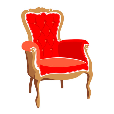Barocco red armchair vector illustrationのイラスト素材