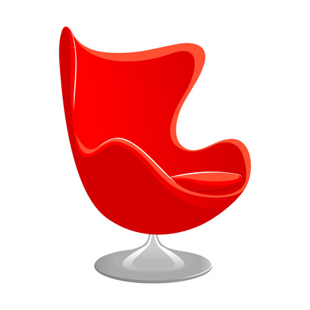 Red Modern armchair. Luxury furniture. Style armchair vector illustration isolated on whiteのイラスト素材