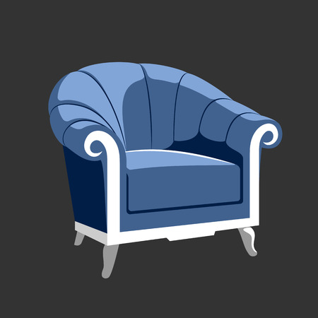 Riverside Classic Royal armchair. French Baroque furniture. Rococo armchair vector illustration isolated on grayのイラスト素材