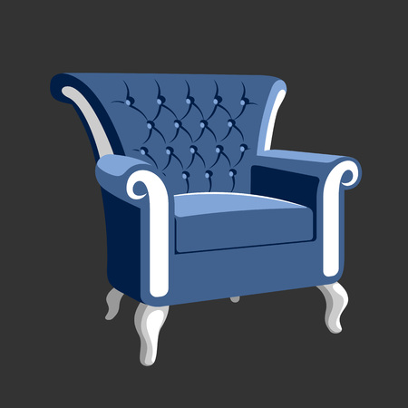 Riverside Baroque Royal armchair. Classic French furniture. Rococo armchair vector illustration isolated on grayのイラスト素材