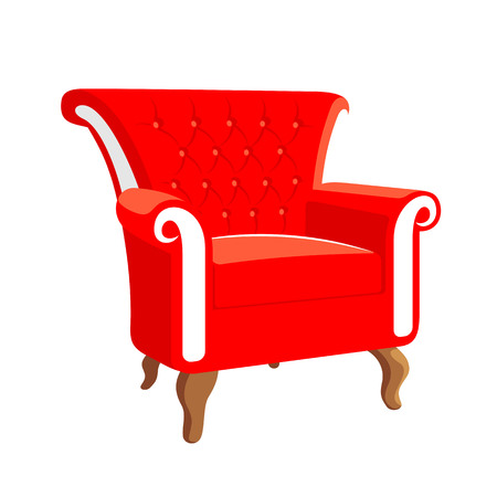 French Baroque furniture. Rococo armchair. Armchair vector illustrationのイラスト素材
