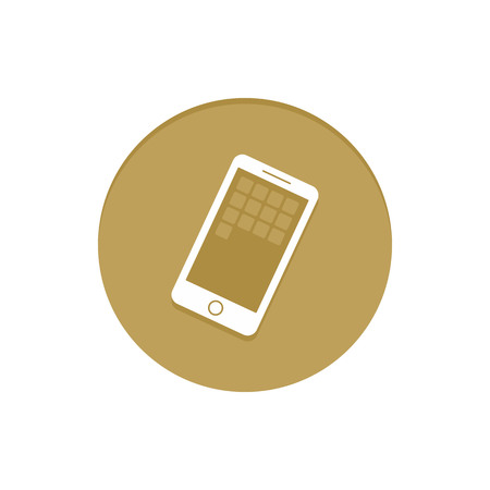 Gold Vector Icon Smartphone. Golden web icons collection item. Icon symbo vector illustrationのイラスト素材