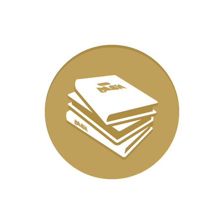 Gold Vector Icon Books. Golden web icons collection item. Icon symbo vector illustrationのイラスト素材
