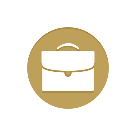 Gold Vector Icon Briefcase. Golden web icons collection item. Icon symbo vector illustrationのイラスト素材