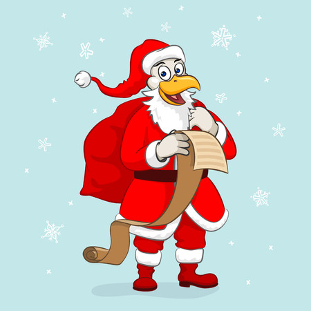 Christmas card. Rooster santa. Chinese New Year 2017 symbolのイラスト素材