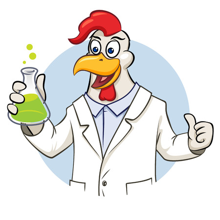 Rooser scientist with flask vector illustrationのイラスト素材