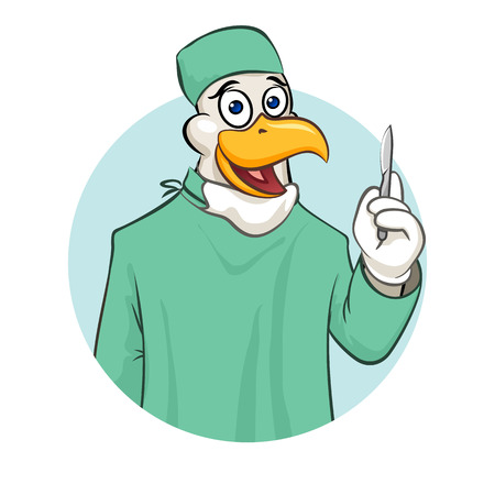 Rooser surgeon with scalpel vector illustrationのイラスト素材