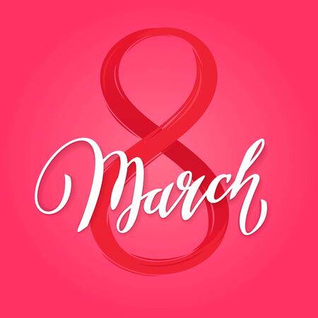 8 March rose pink calligraphyの写真素材