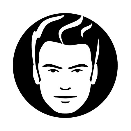 Man model hair face iconのイラスト素材