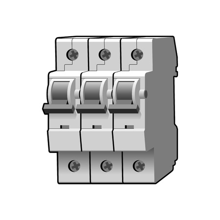 Molded case circuit breaker. Multi-pole. Modularのイラスト素材