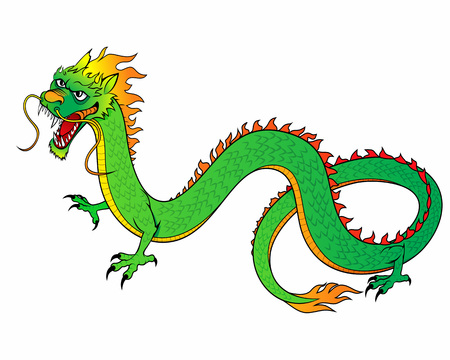 Green Chinese Dragonのイラスト素材