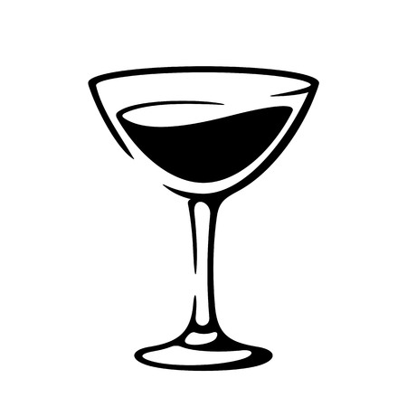 Martini vermouth goblet black illustrationのイラスト素材