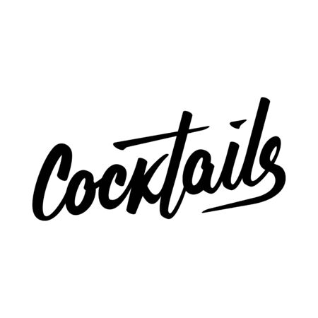 Typography calligraphy wedding sign text vector cocktails illustrationのイラスト素材