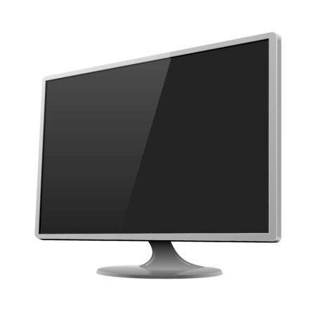 Silver display monitor mockup screen reflect vector illustrationのイラスト素材