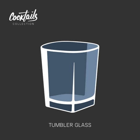 Tumbler glass black background alcohol cocktail vector illustrationのイラスト素材