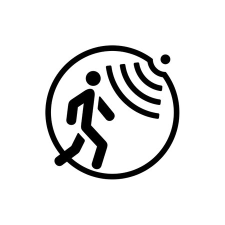 Motion sensor waves man icon sign vector illustrationのイラスト素材