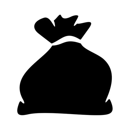 Closed Sack isolated on white background. Black sack vector illustrationのイラスト素材