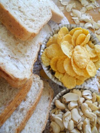 Clean Food Ex. Bread wheatnutsrice hautの写真素材