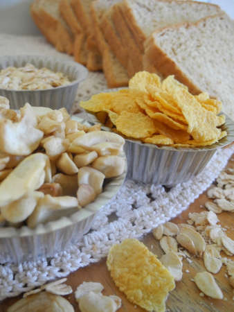 Clean Food Ex. Bread wheatnutsrice hautの写真素材