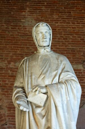 Statue of Fibonacci in Pisa's monumental cemeteryの写真素材