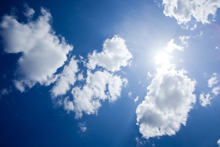 Beautiful landscape with white clouds in the sky.の写真素材