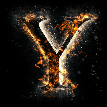 Fire letter Yの写真素材