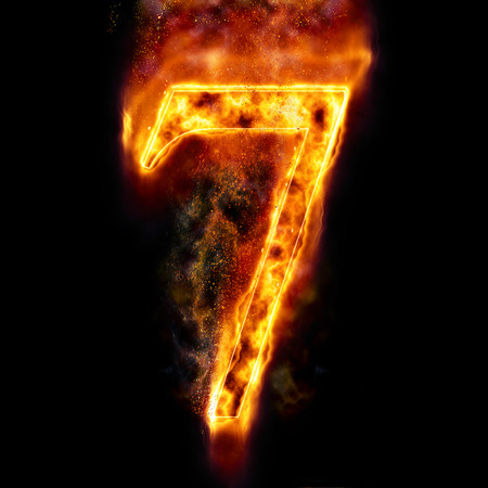 Fire digit 7の写真素材