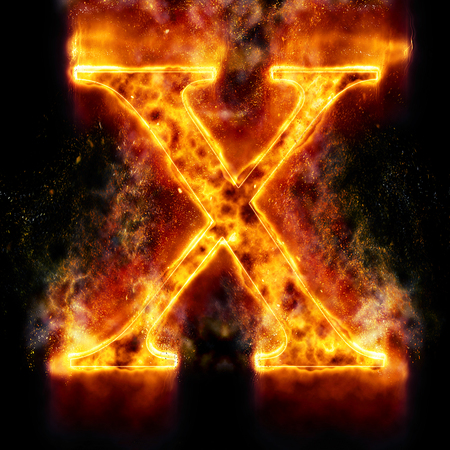 Fire letter Xの写真素材