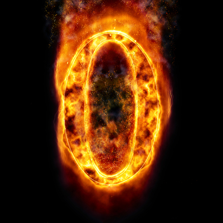 Fire digit 0の写真素材