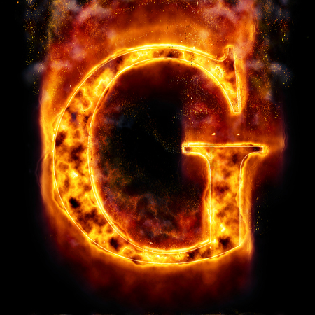 Fire letter Gの写真素材