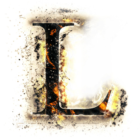 Fire letter Lの写真素材