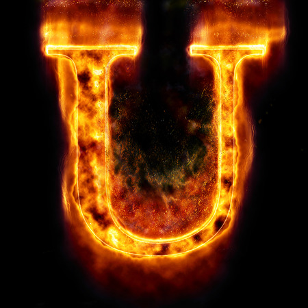 Fire letter Uの写真素材