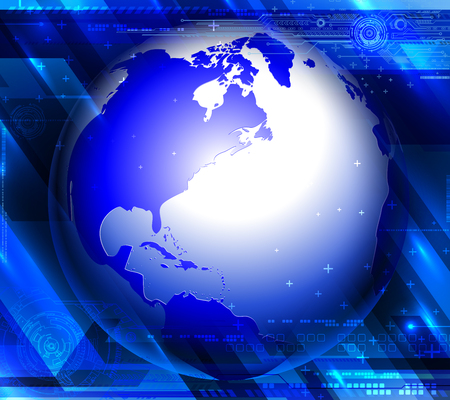 Blue modern background with globeのイラスト素材