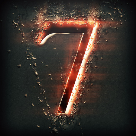 Red light Digit 7の写真素材