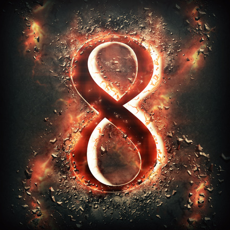 Red light Digit 8の写真素材