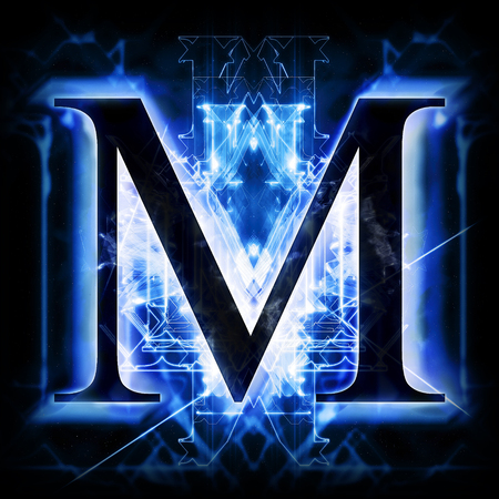 Blue Abstract Letter Mの写真素材