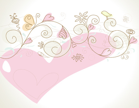 floral with loveのイラスト素材