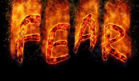 Burning word fearの写真素材