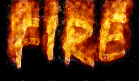 Burning word fireの写真素材