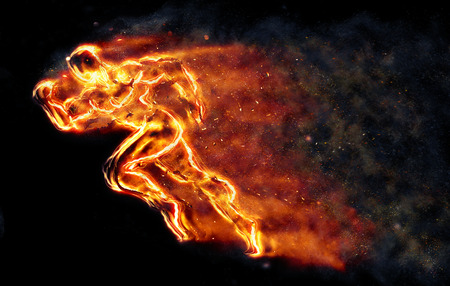 Burning athlete