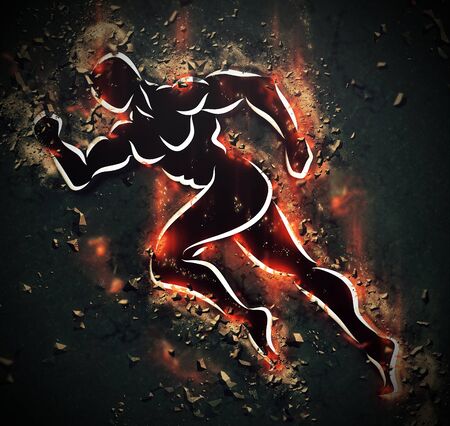 Burning athleteの写真素材