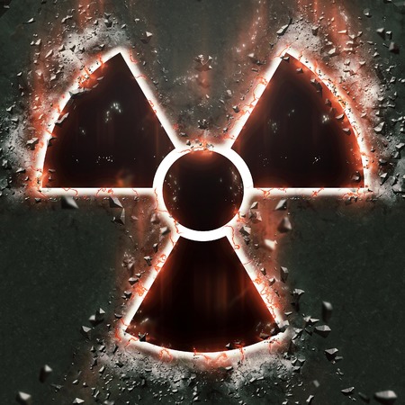 burning radiation hazard signの写真素材