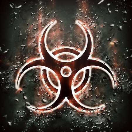 burning biohazard signの写真素材