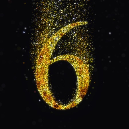 Gold number 6の写真素材