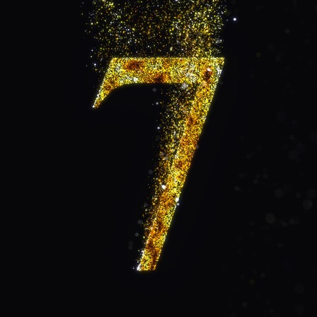 Gold number 7の写真素材